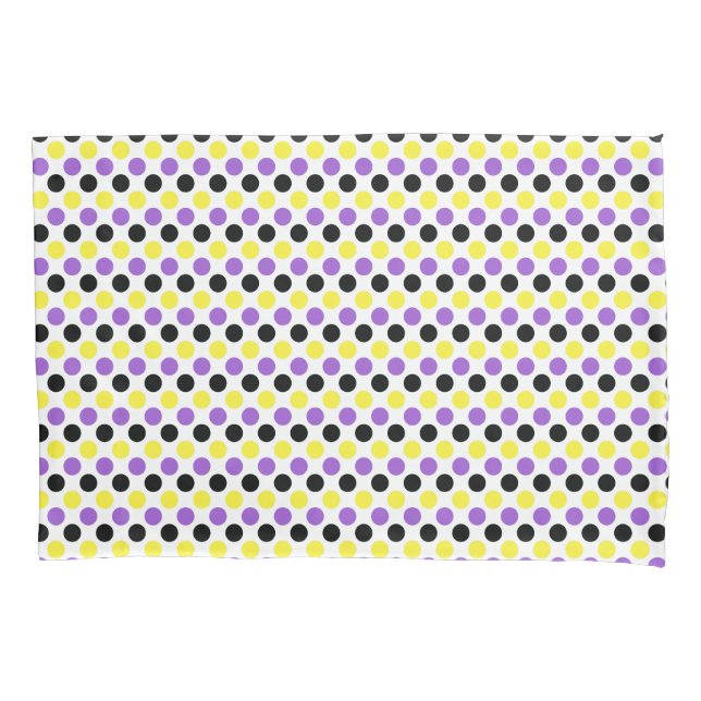 Nonbinary Pride Flag Colours Polkadots Pillowcase (Front)