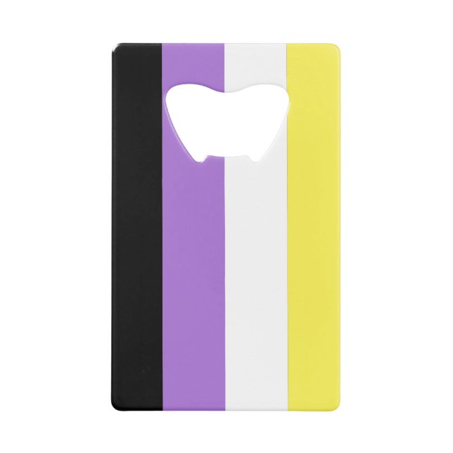 Nonbinary Pride Flag Credit Card Bottle Opener (Front)