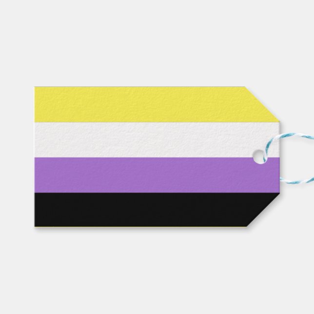 Nonbinary Pride Flag Gift Tags (Front (Horizontal))