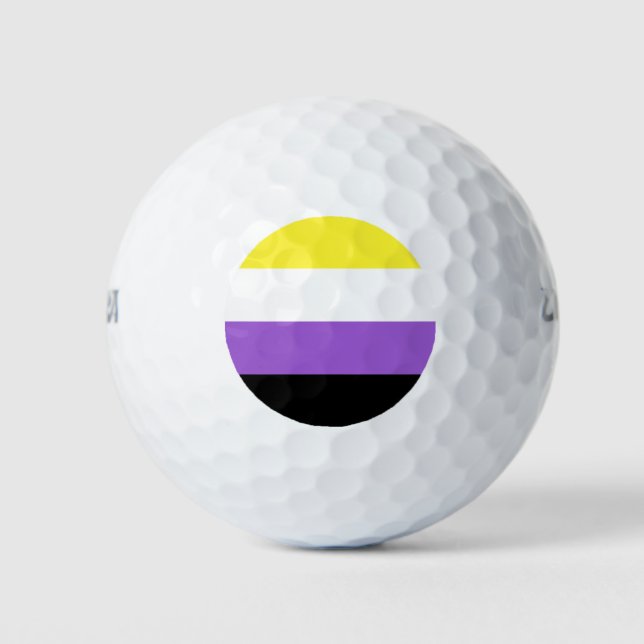 Nonbinary Pride Flag Golf Balls (Front)