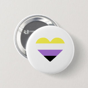 Nonbinary Pride Flag Heart 2 Inch Round Button