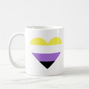 Nonbinary Pride Flag Heart Coffee Mug