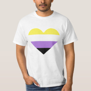 Nonbinary Pride Flag Heart T-Shirt