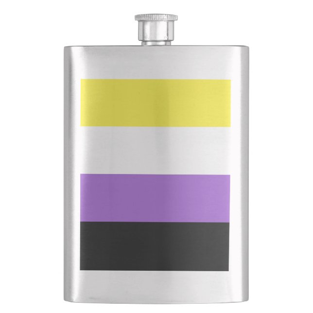 Nonbinary Pride Flag Hip Flask (Front)