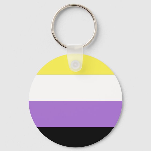 Nonbinary Pride Flag Keychain (Front)