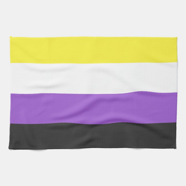 Nonbinary Pride Flag Kitchen Towel (Horizontal)