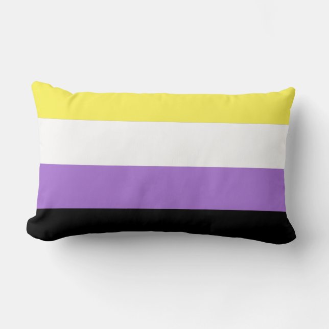 Nonbinary Pride Flag Lumbar Pillow (Front)