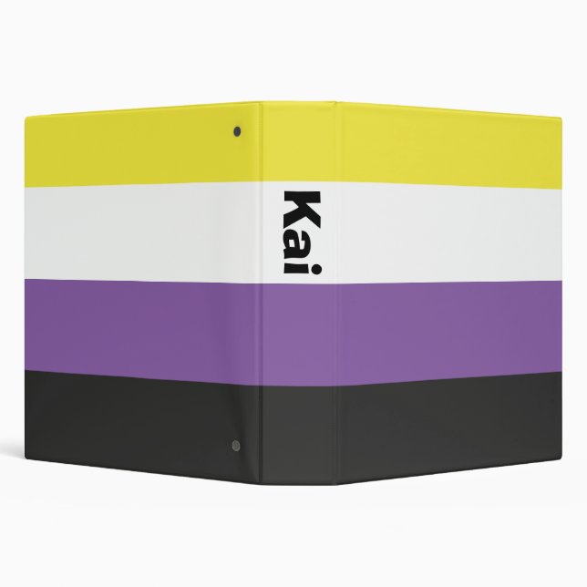 Nonbinary Pride Flag Name or Monogram Binder (Background)