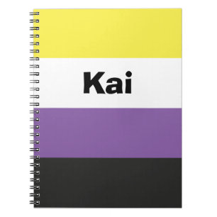 Nonbinary Pride Flag Name or Monogram Notebook