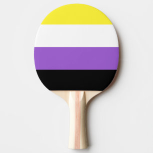 Nonbinary Pride Flag Ping Pong Paddle