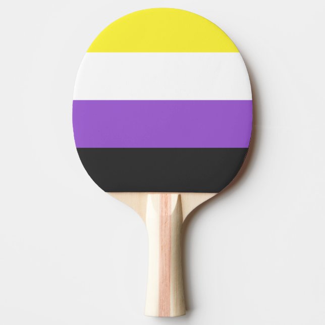 Nonbinary Pride Flag Ping Pong Paddle (Front)