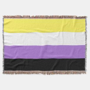 Nonbinary Pride Flag Throw Blanket