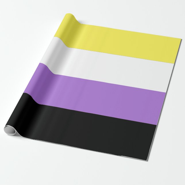 Nonbinary Pride Flag Wrapping Paper (Unrolled)