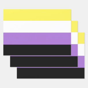 Nonbinary Pride Flag Wrapping Paper Sheet