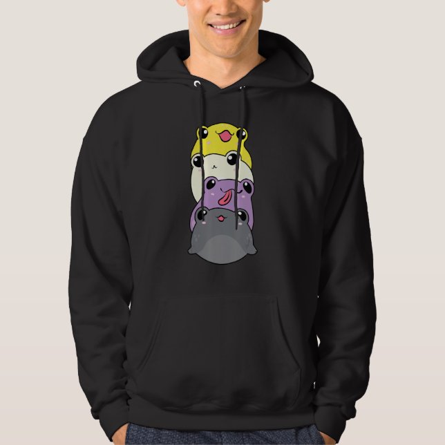 Nonbinary Pride  Genderfluid Gender Rights Non Bin Hoodie (Front)