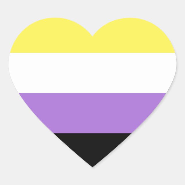 Nonbinary Pride Heart Sticker (Front)