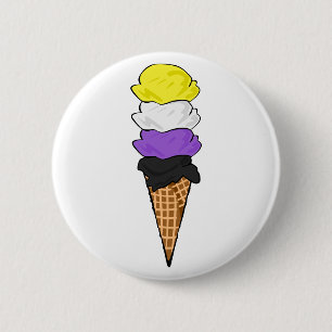Nonbinary Pride Ice Cream 2 Inch Round Button