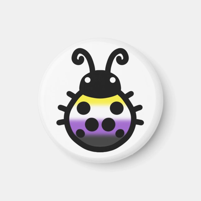 Nonbinary Pride Ladybug Magnet (Devant)