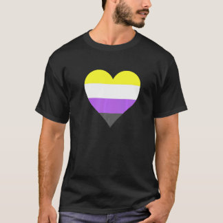 Nonbinary Pride LGBT Nonbinary Heart Nonbinary Fla T-Shirt