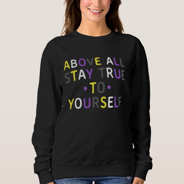 Nonbinary Pride LGBTQ Enby Colours Identity Self L Sweatshirt (Front)
