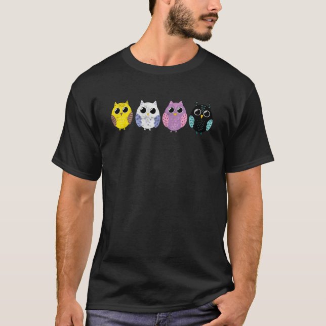 Nonbinary Pride Owl LGBTQ T-Shirt (Front)