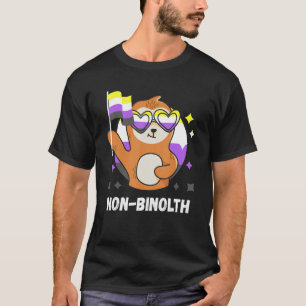 Nonbinary Pride Sloth Moon Nonbinary Flag Genderfl T-Shirt