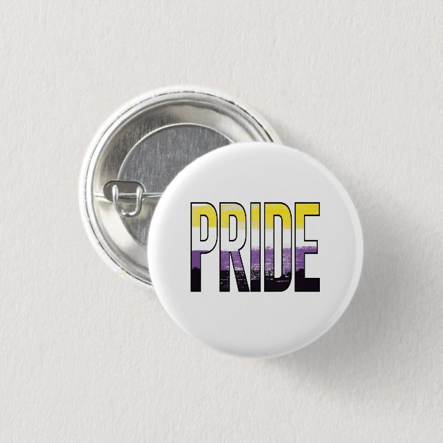 Nonbinary Pride Word 1 Inch Round Button (Front & Back)