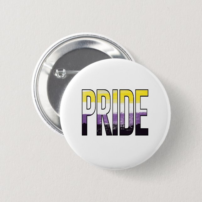 Nonbinary Pride Word 2 Inch Round Button (Front & Back)