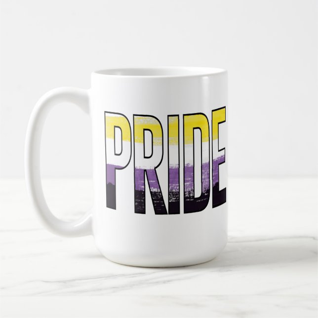 Nonbinary Pride Word Coffee Mug (Left)