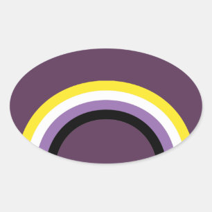 Nonbinary Rainbow Oval Sticker