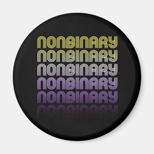 Nonbinary Retro Pride Magnet (Front)
