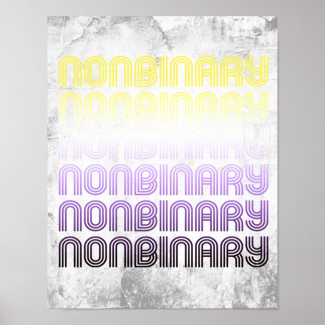 Nonbinary Retro Pride Poster (Front)