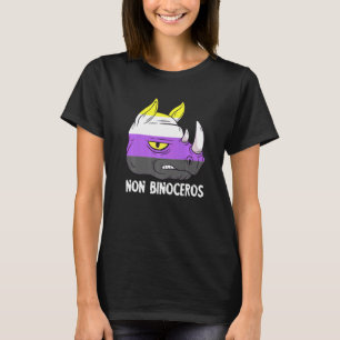 Nonbinary Rhinoceros LGBTQ Nonbinary Flag Nonbinar T-Shirt