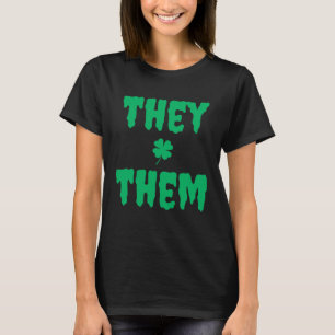 Nonbinary St Patrick's Day Goth Funny Shamrock The T-Shirt