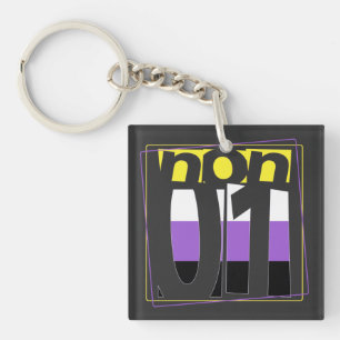 NonBinary Support and NonBinary Pride Keychain