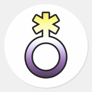 Nonbinary Symbol Classic Round Sticker