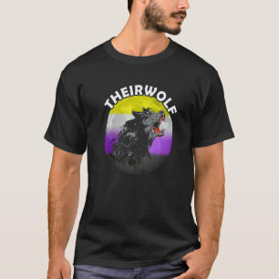 Nonbinary Theirwolf Nonbinary Pride LGBTQ Nonbinar T-Shirt