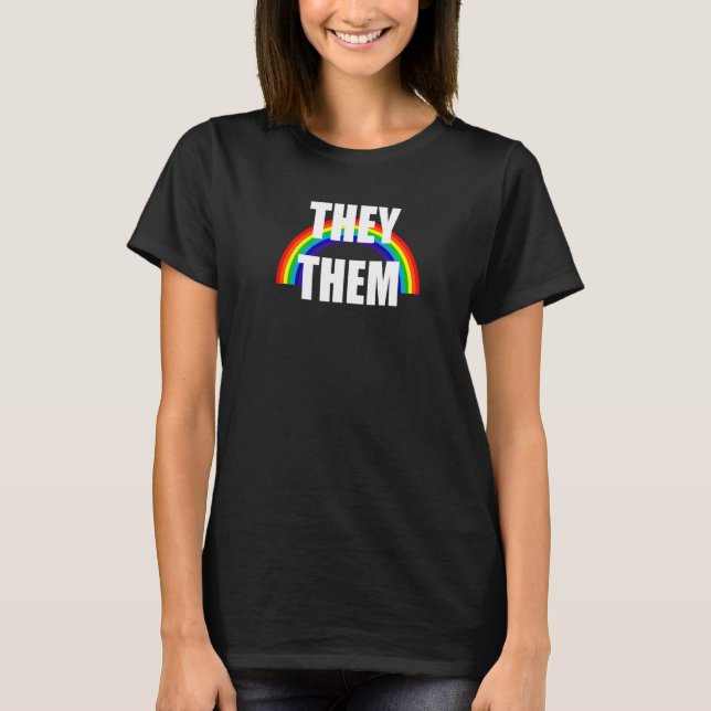 Nonbinary They Them Transgender Pride T-Shirt (Front)