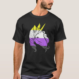 Nonbinary Unicorn Nonbinary Flag LGBTQ Nonbinary P T-Shirt