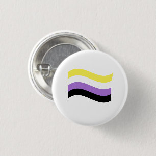 NonBinary Waving Flag 1 Inch Round Button