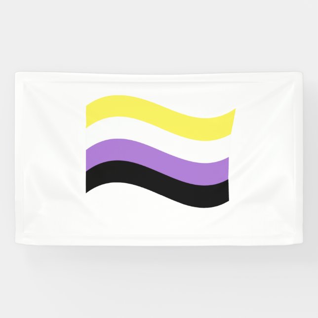 NonBinary Waving Flag Banner (Horizontal)
