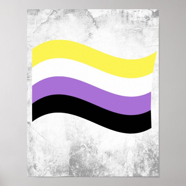 NonBinary Waving Flag Poster (Front)