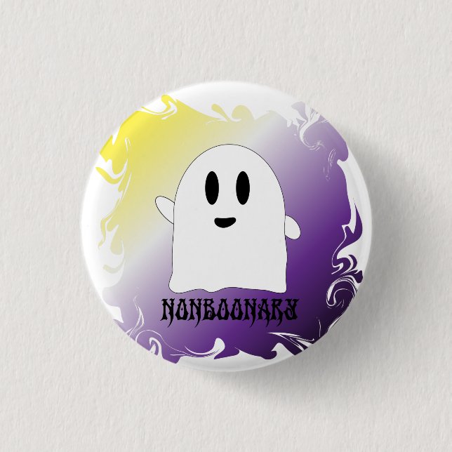 Nonboonary nonbinary 1 inch round button (Front)