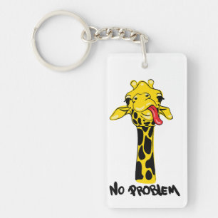 Nonchalant Giraffe: No PROBLEM Attitude Keychain
