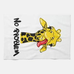 Nonchalant Giraffe: No PROBLEM Attitude Kitchen Towel