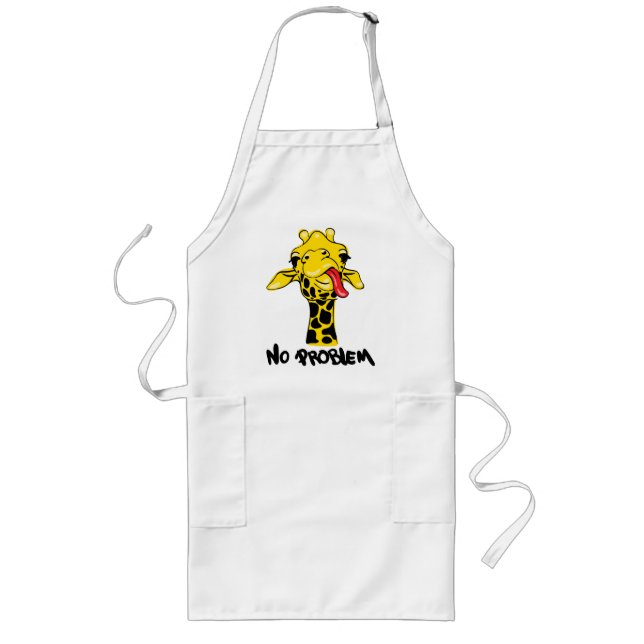 Nonchalant Giraffe: No PROBLEM Attitude Long Apron (Front)