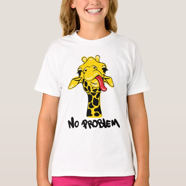 Nonchalant Giraffe: No PROBLEM Attitude T-Shirt (Front)