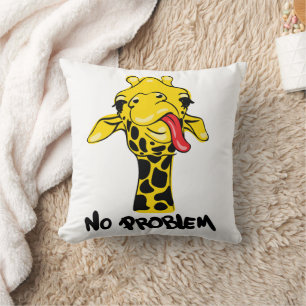 Nonchalant Giraffe: No PROBLEM Attitude Throw Pillow