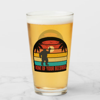 None Of Your Beeswax Bigfoot Middle Finger Beer Glass