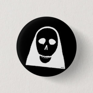 None Skull 1 Inch Round Button